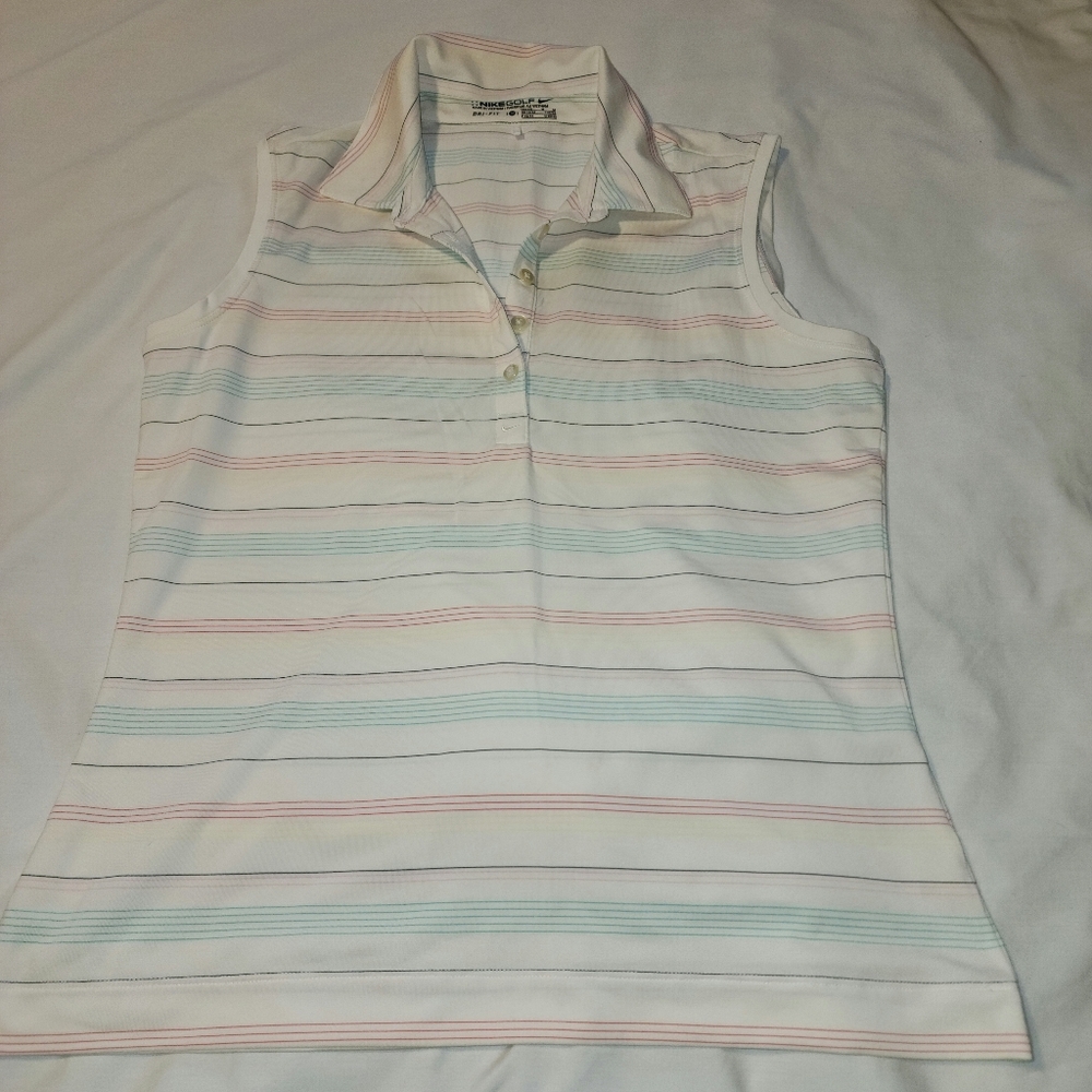 Nike Sleeveless Striped Tank Top - Medium